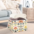 thumbnail image 3 of Yayeee Collapsible Cube Storage Bin with Lid Fabric Closet Decorative Basket with Handles, Beige Floral, 3 of 7