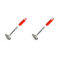 thumbnail image 4 of Transemion Stainless Steel Spoon Non for Slip Good Grip Drizzling Pouring Soup Kitchen Cooking Sauce Spoon Long Handle Serving Shape orange 2Set, 4 of 6
