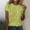 Yellow, variant on Women's Short Sleeve Tees Tops Bright Print Casual Crew-neck Summer Shirt Blouses Basic Comfy T Shirts
