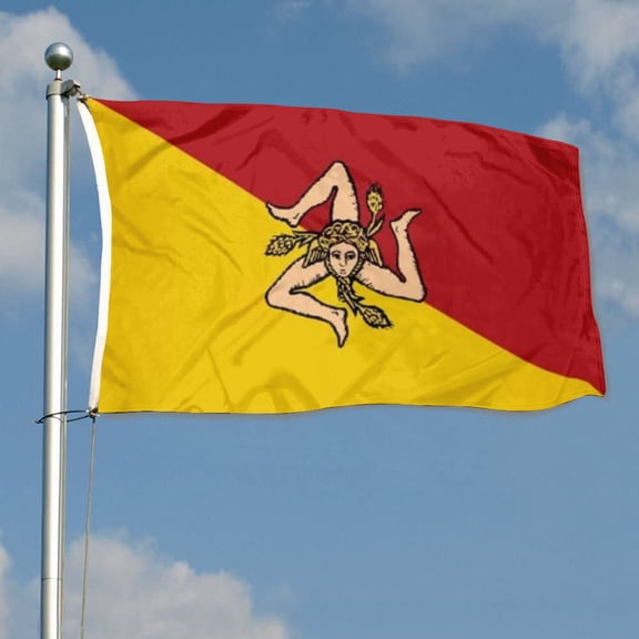 mokarier Sicily Flag Banner Outdoor Indoor Decoration Flag 3x5Feet Double Stitched Polyester with Brass Grommets