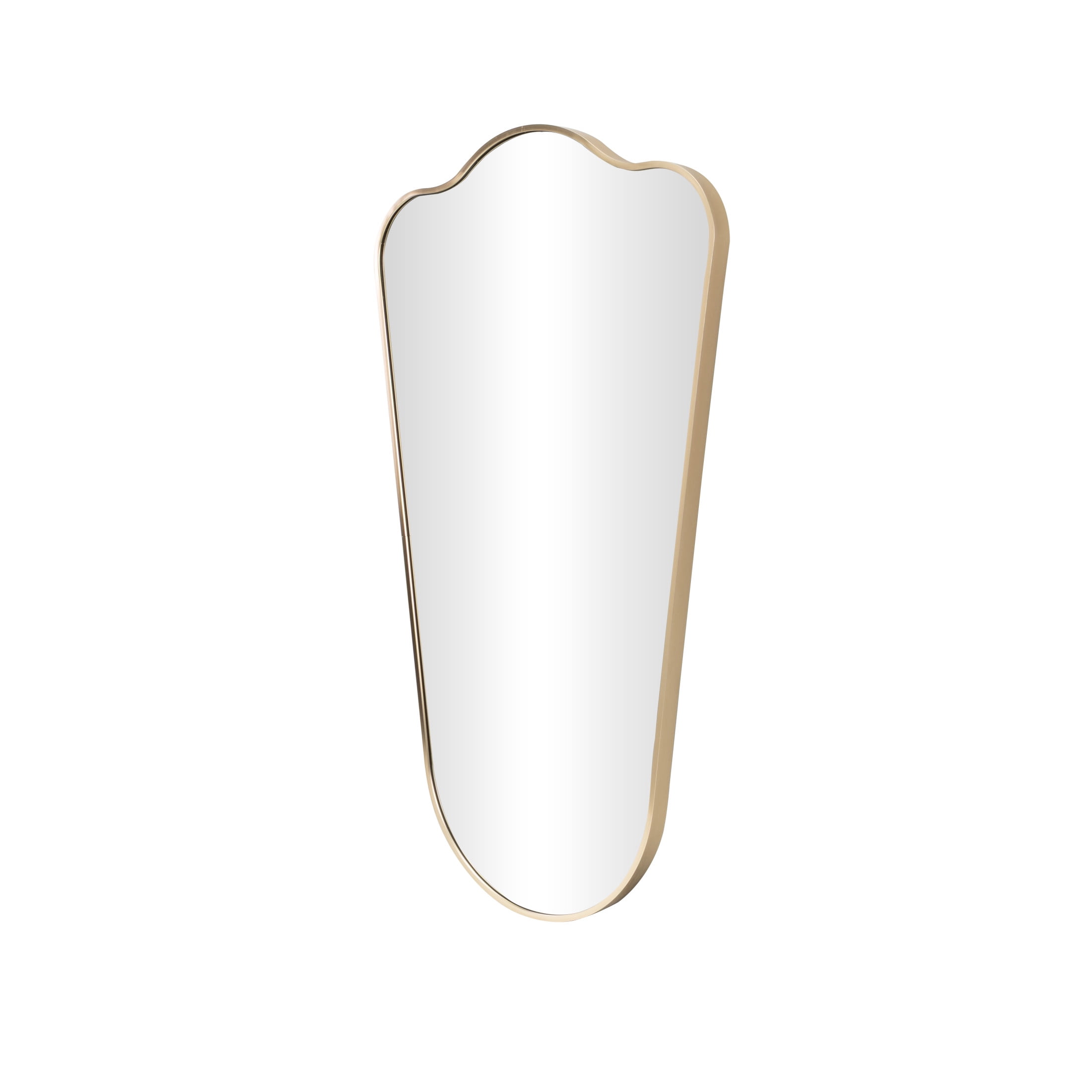 DecMode 20" x 35" Gold Arched Wall Mirror with Thin Frame