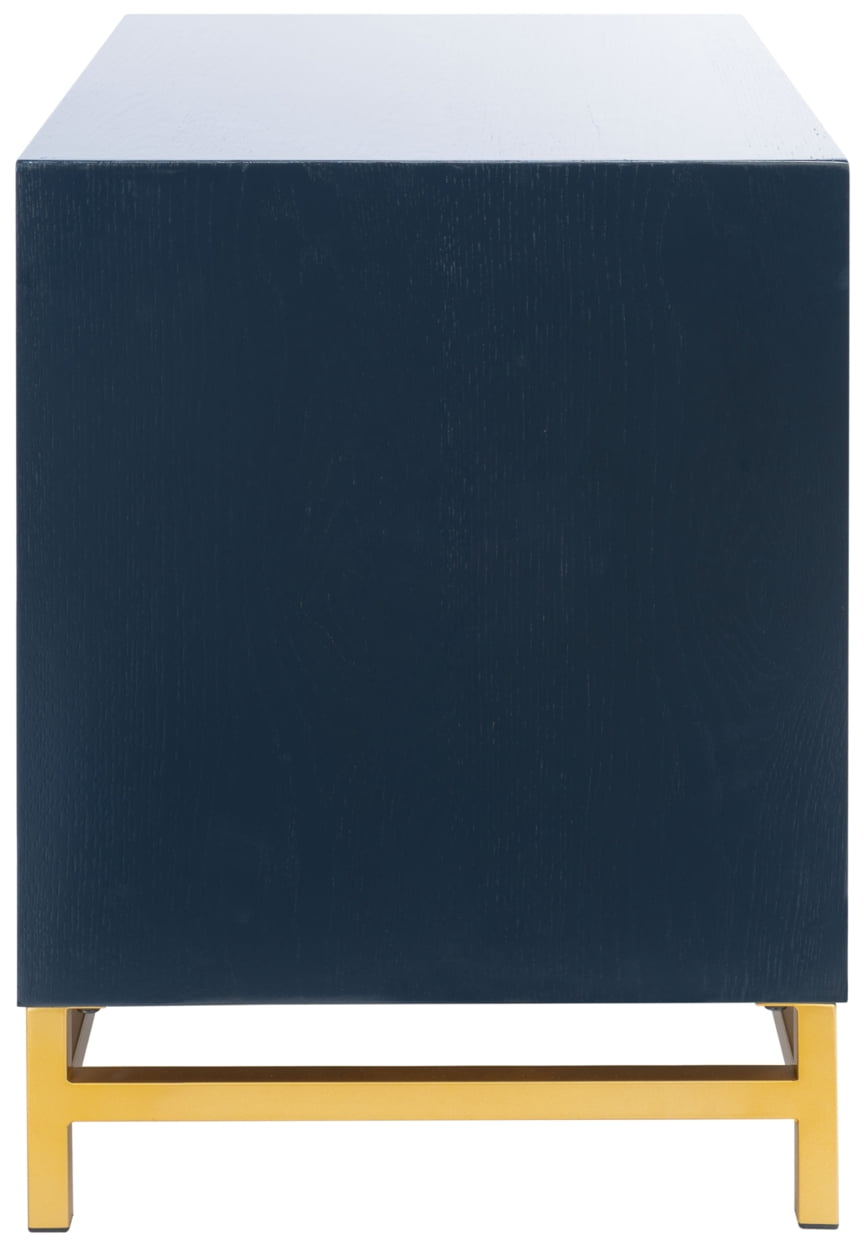 SAFAVIEH Fenno Glam 2 Drawer Nightstand, Dark Teal/Brass