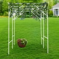 thumbnail image 5 of 6.56' Metal Garden Arbor Arch Trellis for Climbing Plants Vines Ceremony, 5 of 15