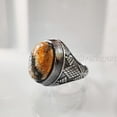 thumbnail image 2 of Bumblebee Jasper Mans Ring, Natural Bumblebee Jasper, Silver Jewelry, 925 Silver Ring, Birthday Gift, Heavy Mens Ring, Arabic Design, Ottoman Style Ring, Christmas, Turkey Mens Signet Ring, 2 of 7