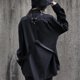 thumbnail image 4 of Conjunto de 2 piezas para mujer, camisa con cadena de vendaje, pantalones Cargo sueltos, pantalones casuales de manga larga, Hip Hop negro sólido, primavera y otoño, 4 of 5
