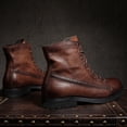 thumbnail image 4 of Men's Ankle Boots Hiking Boots Chelsea Boots Breathable Leather Lightweight Black Brown Boots, 4 of 6