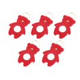 thumbnail image 3 of Juego de 5 llaveros de cuero DIY con forma de oso lindo, kit de llavero de cuero para bolso, ropa, colgante decorativo, paquete de Material de llavero de oso rojo, 3 of 8