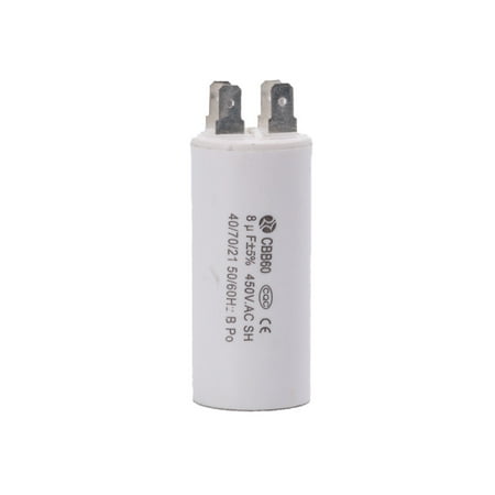 

Mingyiq CBB60 Run Capacitor 450VAC 8uf with Wire Lead Run Round Capacitor for Motor