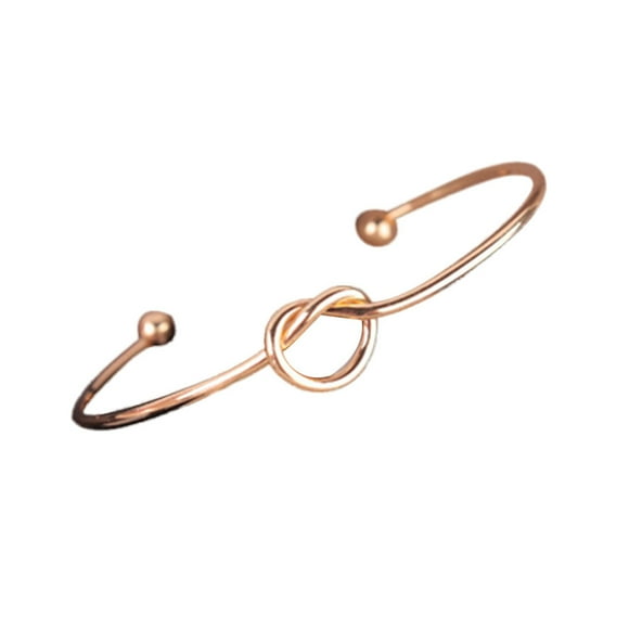 Brazalete para mujer, regalos para mujer, brazalete de nudo de moda, brazalete con apertura de puño, joyería de fundición de cobre, pulsera GD