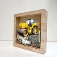 thumbnail image 3 of Personalized Savings Piggy Bank for Boys Custom Name Money Box Construction Truck Road Roller Compactor Tractor Heavy Equipment Themed Toddler Boys Gift - Teach Savings in Style - Made in America, 3 of 8