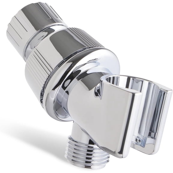 Shower Head Holder for Handheld Showerhead, Chrome Shower Arm Mount to Connect a Shower Arm and Shower Hose