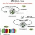 thumbnail image 2 of 1 Box 2 Sets Tree of Life Essential Oil Bracelet Blank Bangles bulk with 10Pcs Refill Pads Stainless Steel Aromatherapy Diffuser Locket Adjustable Band Jewelry for Women Birthday Gifts Adult, 2 of 7