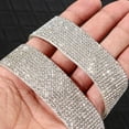thumbnail image 3 of YUANOU Self Adhesive Crystal Rhinestone Diamond Ribbon DIY Decoration Sticker Rhinestones for Arts Crafts, DIY Event Car Phone Decoration(White)0.4cm, 3 of 7