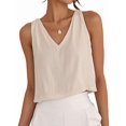 thumbnail image 2 of Women'S Crop Tank Tops Spring Summer Sleeveless V Neck Cropped Casual Beach Tops Shirts Color S, 2 of 7