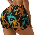 thumbnail image 2 of Xecao Palm Trees Print Workout Shorts for Women Soft Smooth Gym Yoga Scrunch Active Tennis Workout Running Shorts, 2 of 9