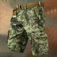 thumbnail image 2 of WTOBBY Men's Large Size Summer Casual Shorts, Loose Fit Camouflage Print, Multi-Pocket Utility Style, 5-Inch Length Without Belt, Perfect for Work and Leisure,Army Green L, 2 of 5