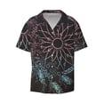 thumbnail image 2 of Lsque Dreamcatcher print Men's Cuban Collar Short Sleeve Shirt Summer Beachwear Casual Button Down Fashionable Vacation Leisure Shirt-Medium, 2 of 7