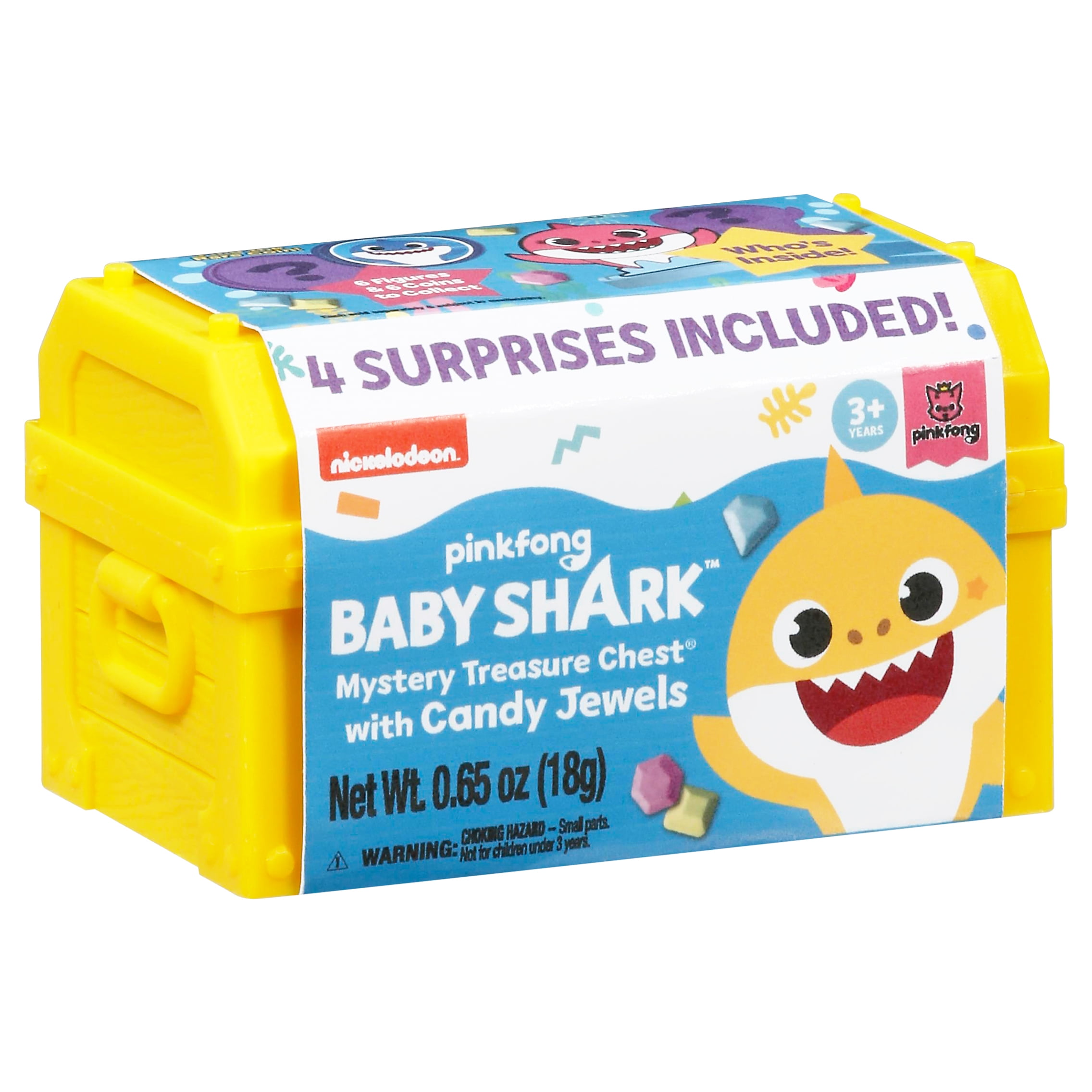 Treat Street Baby Shark Mystery Treasure Chest with Candy, 0.65oz