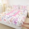 thumbnail image 4 of Erosebridal Erosebridal Girls Pink Floral Full Size Sheets, Garden Flower Bed Sheets, Monogrammed H, 1 Flat Sheet, 1 Fitted Sheet and 2 Pillowcases, 4 of 5