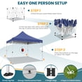 thumbnail image 6 of HOTEEL 10x10 Pop Up Canopy Outdoor Shade, Easy Up Sun Shelter with One Person Set Up Center Lock, Commercial Instant Canopy Tent, Portable Instant Camping Beach Canopy Tents for Parties, Dark Blue, 6 of 11