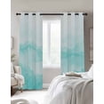 thumbnail image 3 of Aqua Ombre Mountain Blackout Curtains, Light Blocking Print Window Curtains, Nature Abstract Art Marble Gradient Thermal Insulated Window Drapes for Living Room Kitchen Cafe 2 Panels, 84"W x 63"L, 3 of 9