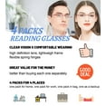 thumbnail image 5 of WEMOOMOOTANTS 4 Packs Reading Glassses 2.0 for Women Men's Rimless Red Readers 1.0 1.5 200 2.5 3.0 3.5, 5 of 6
