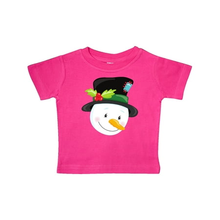 

Inktastic Snowman With Hat Carrot Nose White Snowman Gift Baby Boy or Baby Girl T-Shirt