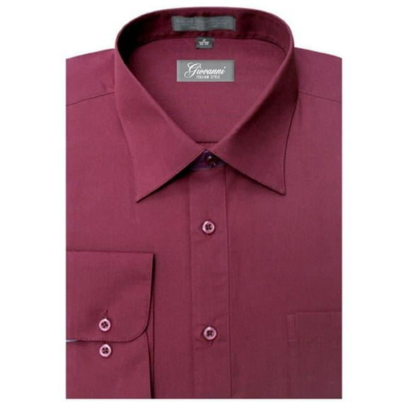 Giovanni CLG1009-16 1-2x32-33 Mens Solid Color Dress Shirt, Burgundy