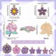 thumbnail image 2 of 1 caja de 40 piezas de 10 estilos de dijes de flores moradas, dijes de violeta, girasol, rosa, flores esmaltadas, dijes florales, 2 of 5