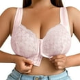 thumbnail image 1 of Dsscvnef Bras for Women Comfortable and Breathable Plus Size Lace Embroidered Front Closure Bra for All Seasons Wireless Design for Daily Wear Support Bras for Women Lift No Underwire Women Bras Push, 1 of 7
