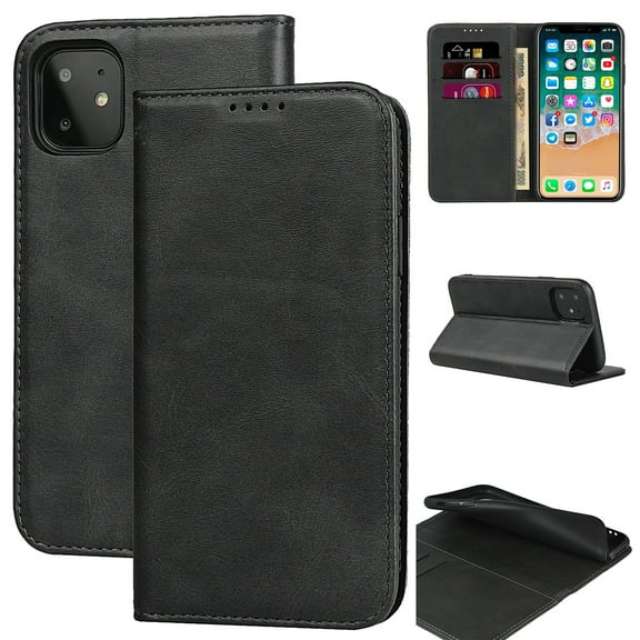 Phone Case Cover Compatible with Apple iPhone 14 Pro, Quality PU Leather Flip Cover with [Card Slots] [Horizontal Viewing Stand] [Durable Frame] for 6.1 Inch 2022 Release,Black