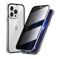 thumbnail image 1 of SaniMore Case for iPhone 13 Pro Max 6.7" 2021, Double Side Clear Anti-peep Glass Anti-shock Anti-fall Full Body Ptotective Magnetic Shockproof Slim Case for iPhone 13 Pro Max, Silver, 1 of 8