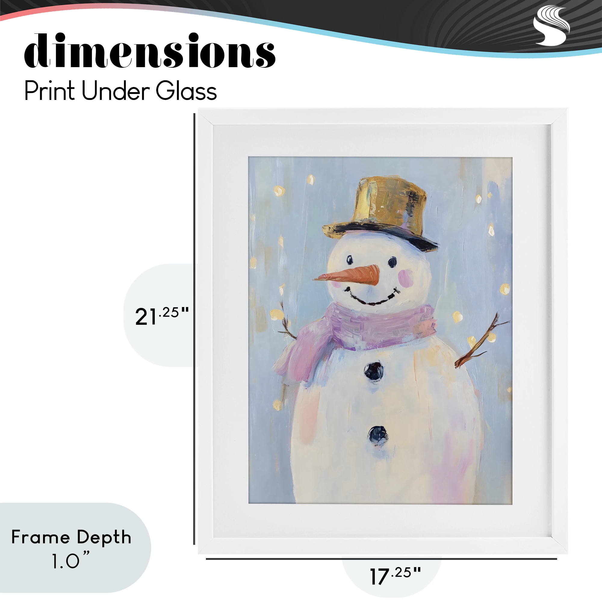 Stupell Industries Cheerful Pastel Snowman White Framed Print Under Glass, design by The Prints Vibe