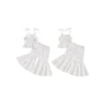 thumbnail image 2 of BemeyourBBs Toddler Girl Summer Clothes Infant Baby Girls Cotton Linen Outfit Strap Sleeveless Smocked Camisole Shirt Top and Bell Bottom Flare Pants Set Toddler Girls Summer Outfits, 2 of 9