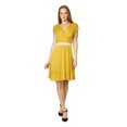 thumbnail image 1 of Vestido Mujer Casual/Formal Cinto Elástico Escote Profundo amarillo EG Incógnita 550270, 1 of 6