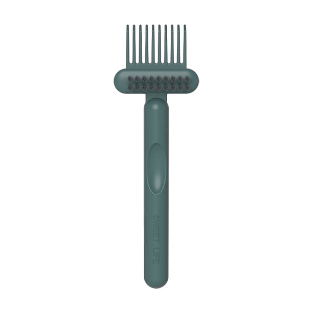 Cepillo para limpiar peines | Limpiador de cepillos de doble cara | Desredador de pelo rizado y herramienta de masaje | Diseño de garras huecas para una eliminación completa | Tamaño compacto