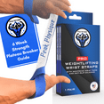 thumbnail image 4 of Peak Physique Neoprene Anti-Slip Unisex Weight Lifting Straps, 1 Pair, Black and Light Blue, 4 of 9