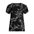thumbnail image 6 of OAVQHLG3B Summer Tops for Women Casual Short Sleeve Print V-Neck T-Shirt Loose Casual Summer Tee Tops, 6 of 7