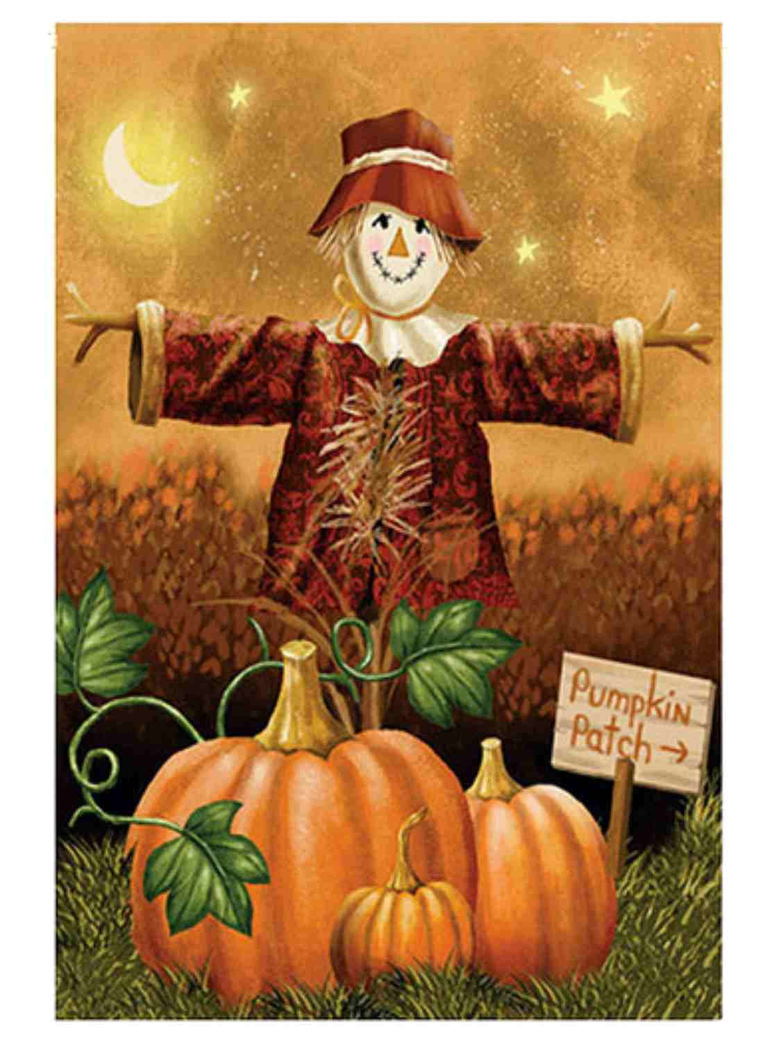 Toland Home Garden Scare Crow 12.5 x 18 Inch Decorative Fall Autumn Corn Field Scarecrow Pumpkin Garden Flag 