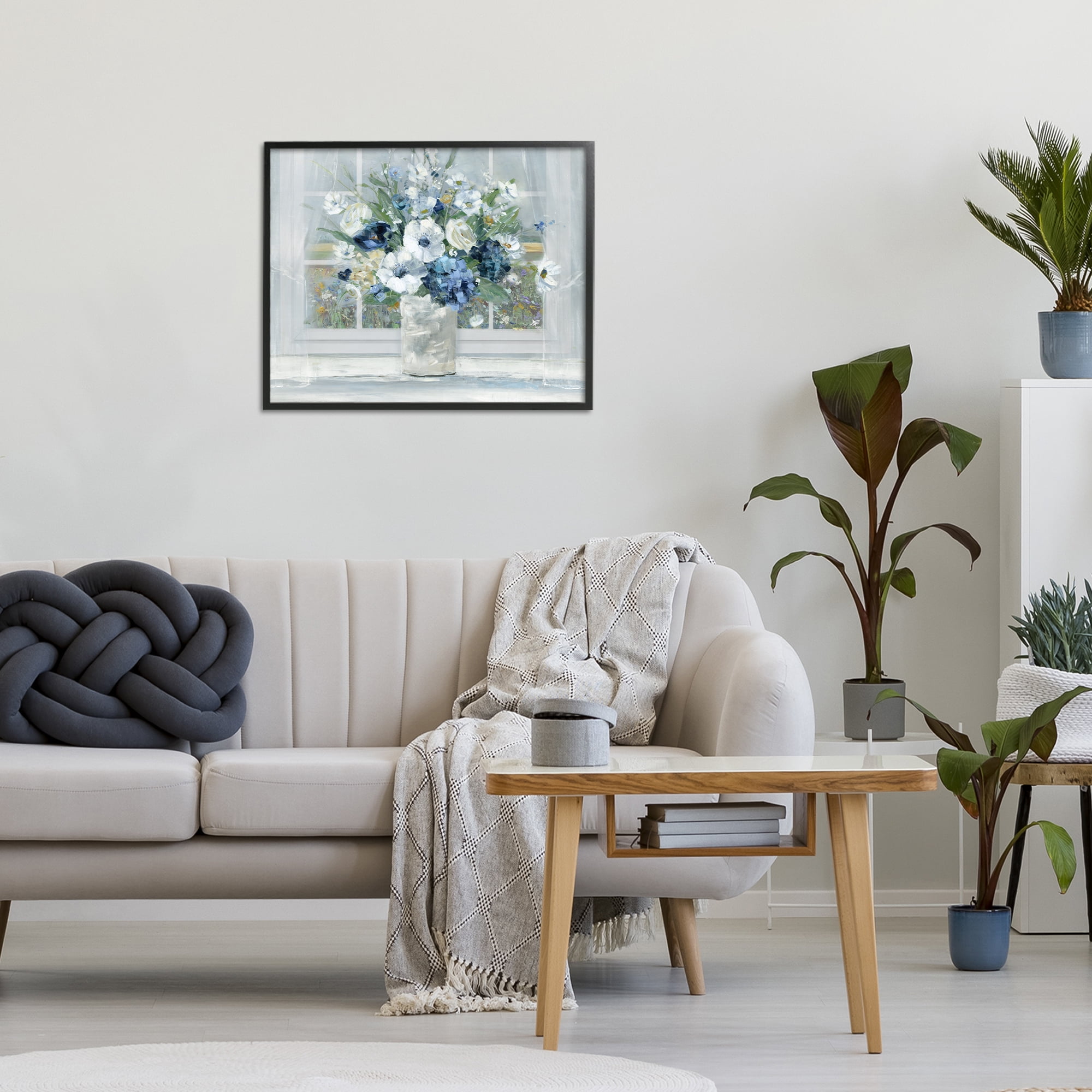 Stupell Industries Blue Hydrangea & Anemone Bouquet Black Framed Giclee Art, design by Sally Swatland