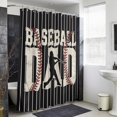 thumbnail image 4 of Black Father's Day Shower Curtain - Water Repellent Fabric Shower Curtains Washable, Farmhouse Striped Vintage Art Decorative Polyester Cloth Bathroom Curtains Modern Bath Decor 36"x72", 4 of 8