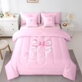 thumbnail image 1 of Erosebridal Princess Bowknot Bedding Sets King Size, Initial Letter J Comforter Sets with Sheets, Princess Style Decor, Reversible, 1 of 5