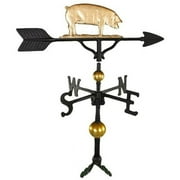 Montague Metal Products WV-378-GB 300 Series 32 In. Deluxe Gold Pig Weathervane