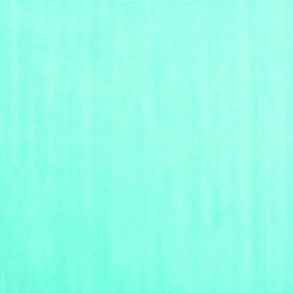 Ahgly Company Machine Washable Indoor Square Solid Turquoise Blue Modern Area Rugs, 4' Square