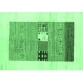 thumbnail image 1 of Ahgly Company Indoor Rectangle Solid Emerald Green Modern Area Rugs, 2' x 4', 1 of 4