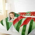 thumbnail image 4 of Feelyou Red Xmas Bowknot Queen Comforter Set, Christmas Gifts Bedding Sets, Green Geometric Stripes Reversible Bedding Comforter Set, Luxury Bedroom Decor,3 Pieces, 4 of 8