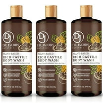 Dr Jacobs Naturals Castile Soap Body Wash Plant Based Liquid Soap, Shea Butter 32 Oz 3-Pack