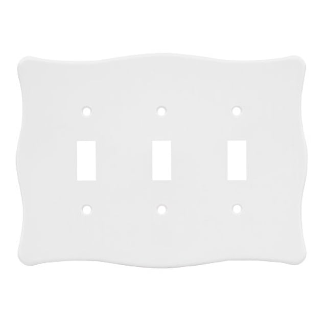 Brainerd 64608 Nylon Triple Toggle Switch Wall Plate / Switch Plate / Cover, White