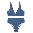thumbnail image 3 of Teissuly Women Striped Push Up High Cut Hight Waist Bikini Set Two Piece Swimsuit, 3 of 9
