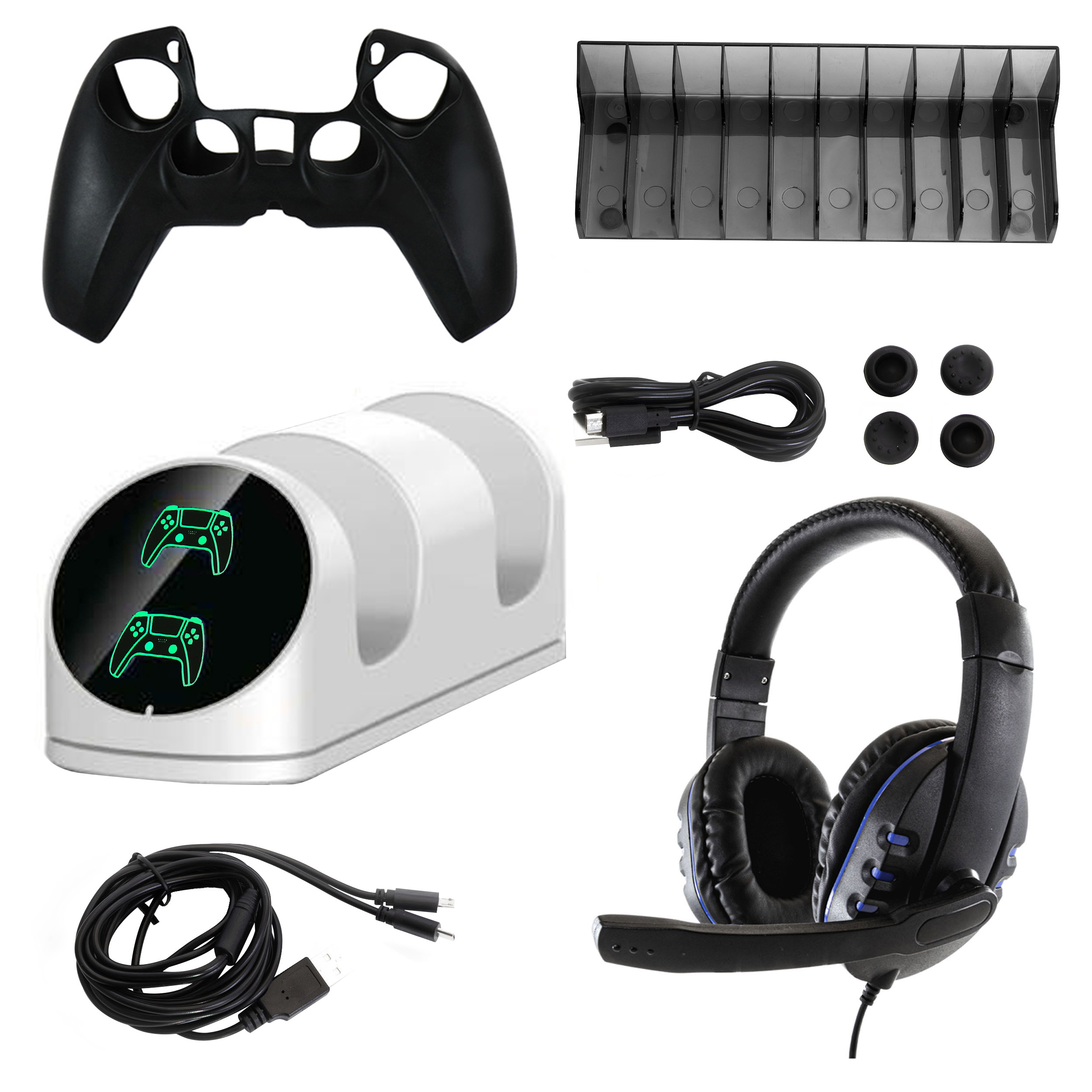 Consola PS5 Slim Digital con control DualSense rojo volcánico extra y kit de accesorios 4